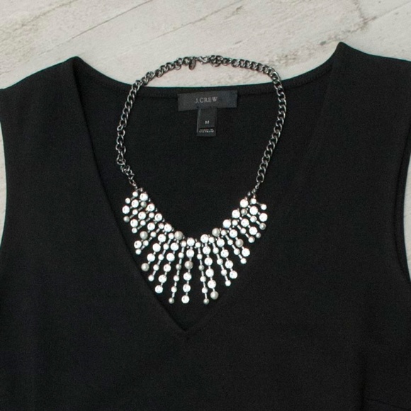 J. Crew Velvet Peplum Top in Black size M - Picture 2 of 4